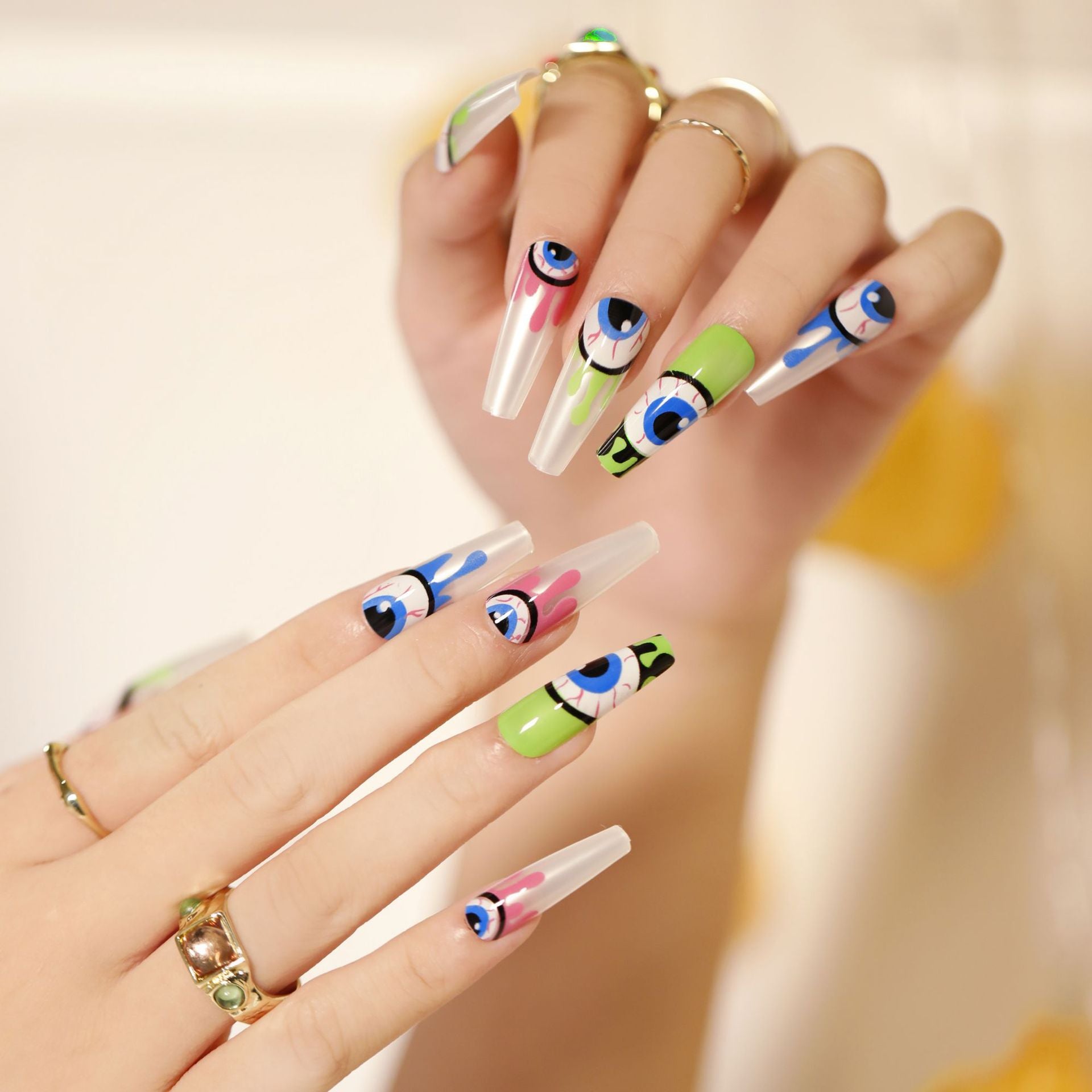 萬聖節系列 長款成品穿戴甲 假甲 甲貼｜365nails