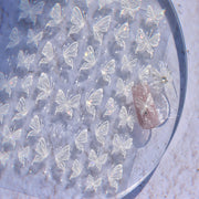 Holographic Shell Light Butterfly Nail Stickers – 3D Embossed Iridescent Set
