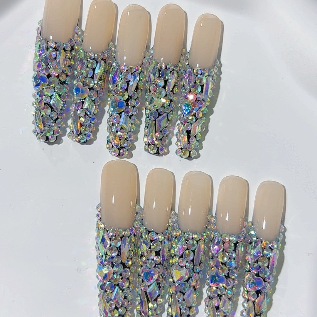 Nude Base Full Crystal Luxe Press On Nail Set