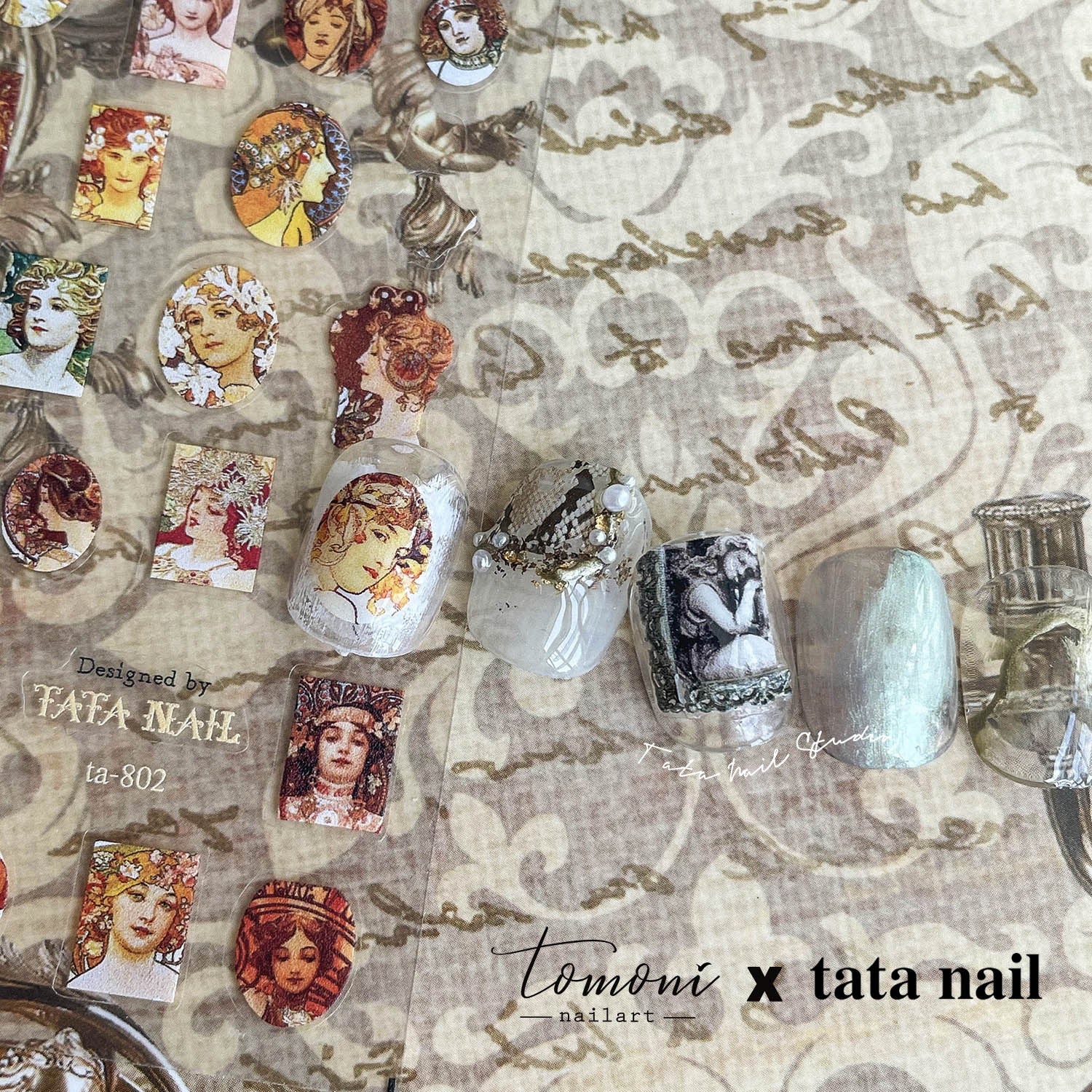 Vintage Ornate Frame: "Antique Gallery" – 5D Metallic Nail Sticker