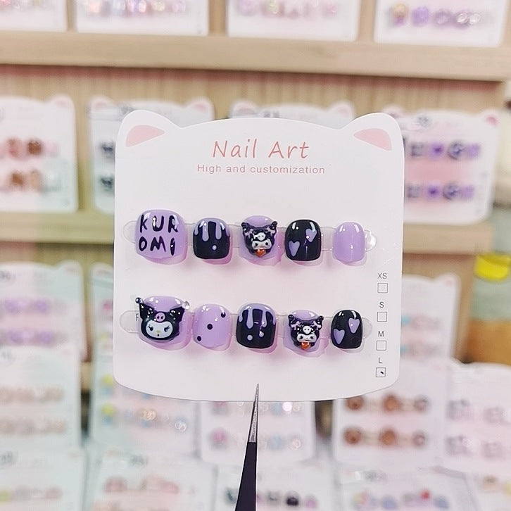 Cute Cartoon Kids Press On Nails Mixed Character Collection