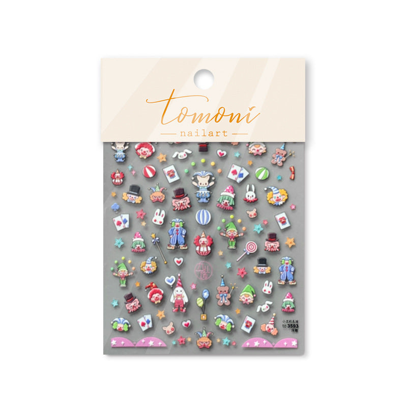 365nails：可愛馬戲團小丑 — 美甲貼紙