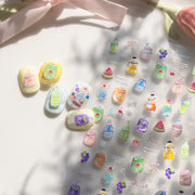 Summer Drink Collection: "Refreshing Summer Drink" – 3D Embossed Nail Sticker