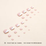 Modelo de uñas postizas francesas de triángulo biselado blanco, simples y puras, uñas postizas, caja de 24 piezas de arte de uñas.｜365nails