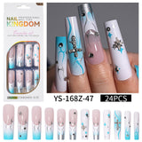 Long press on nails, French versatile patch nail art removable prefabricated fake nail press on nails piece