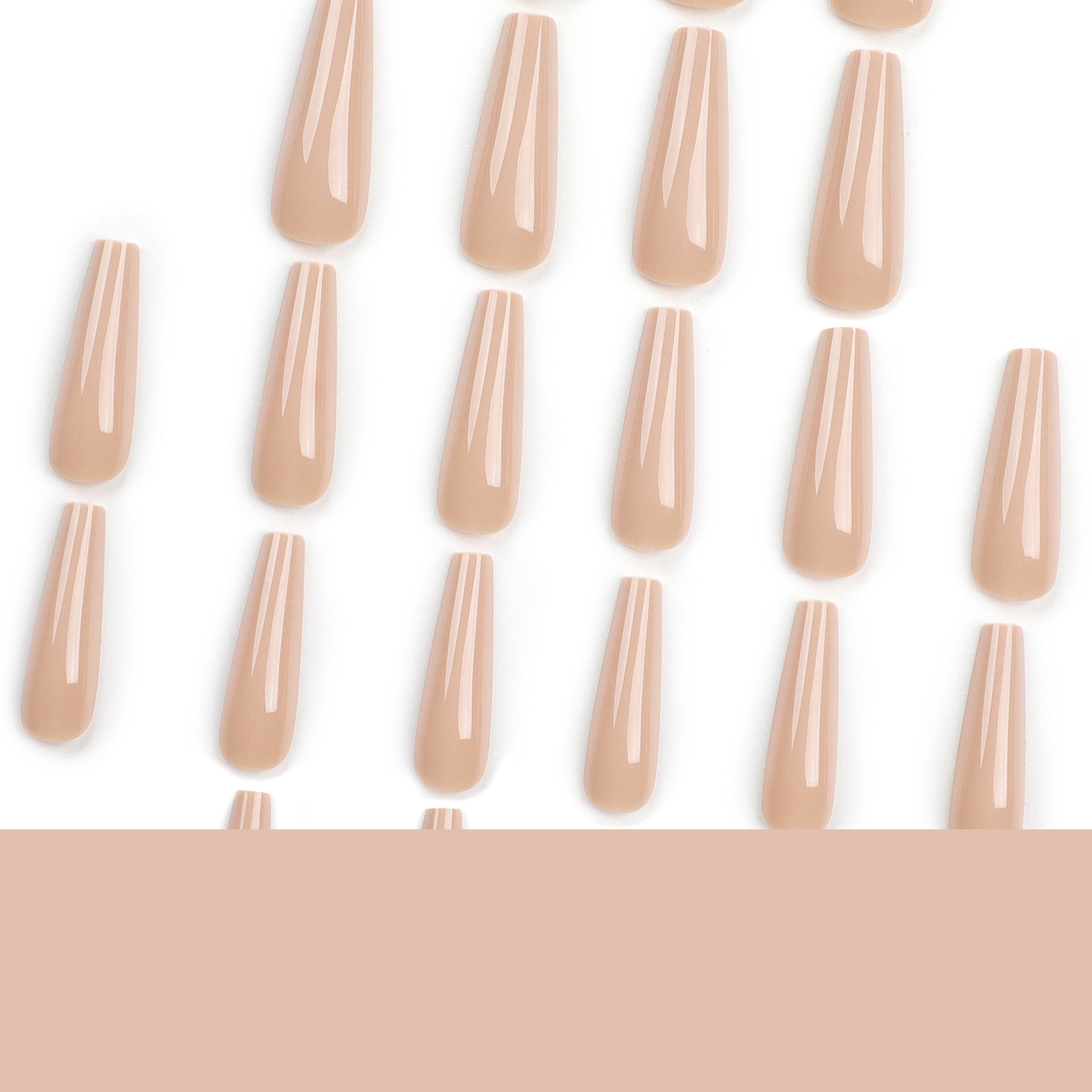 Extra long ballet manicure simple solid color nude     nail finished product wholesale｜365nails