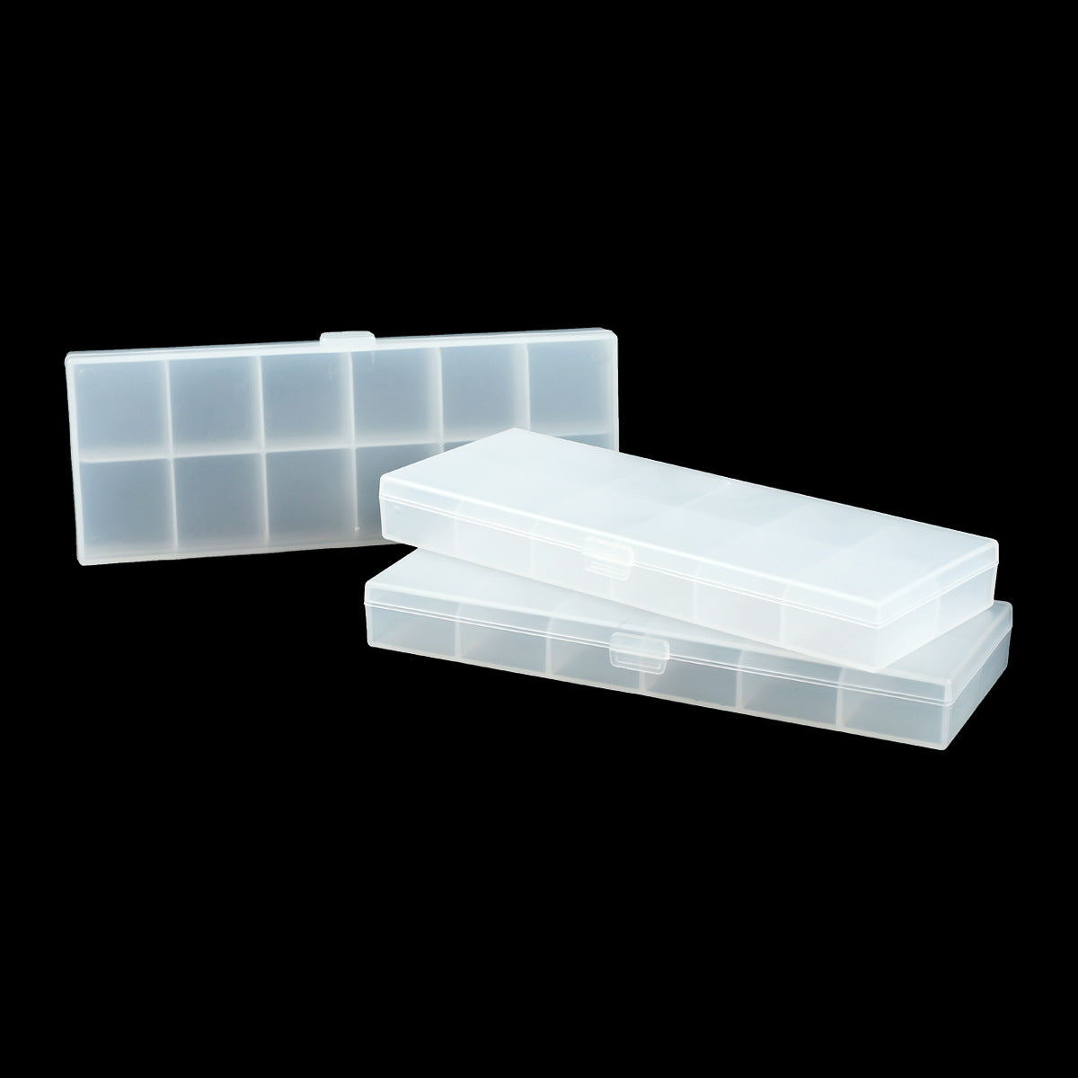 Caja de almacenamiento transparente mate simple con 12 rejillas para uñas | 365nails