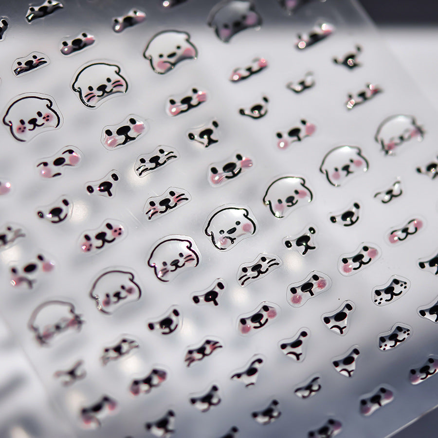 365nails: "Cute Puppy & Bear Face" – Nail Art Stickers