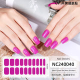 Semi-Cured Gel Nail Strips Pure Color Vibrant Multi-Shade Glossy Set (MOQ=3)