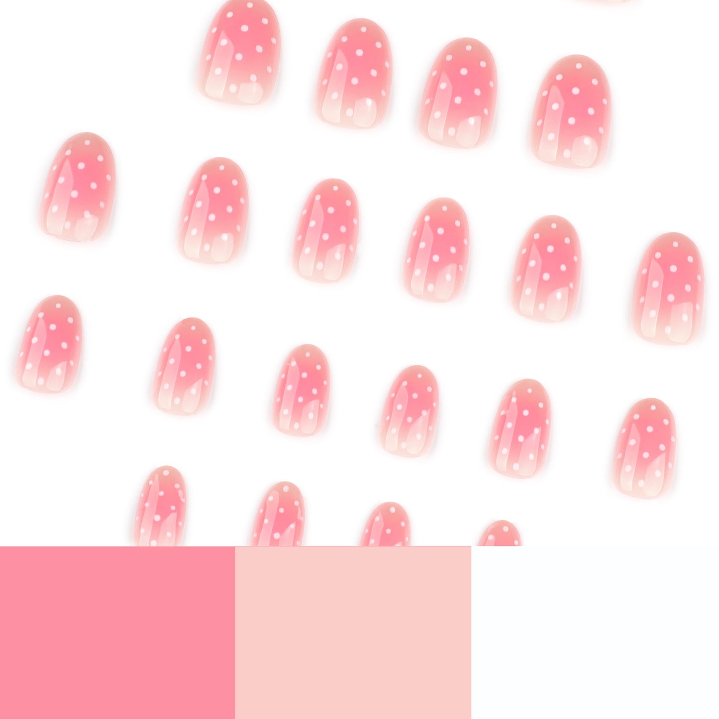Pink Dotted Gradient Cute Press On Nails