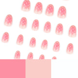 Pink Dotted Gradient Cute Press On Nails