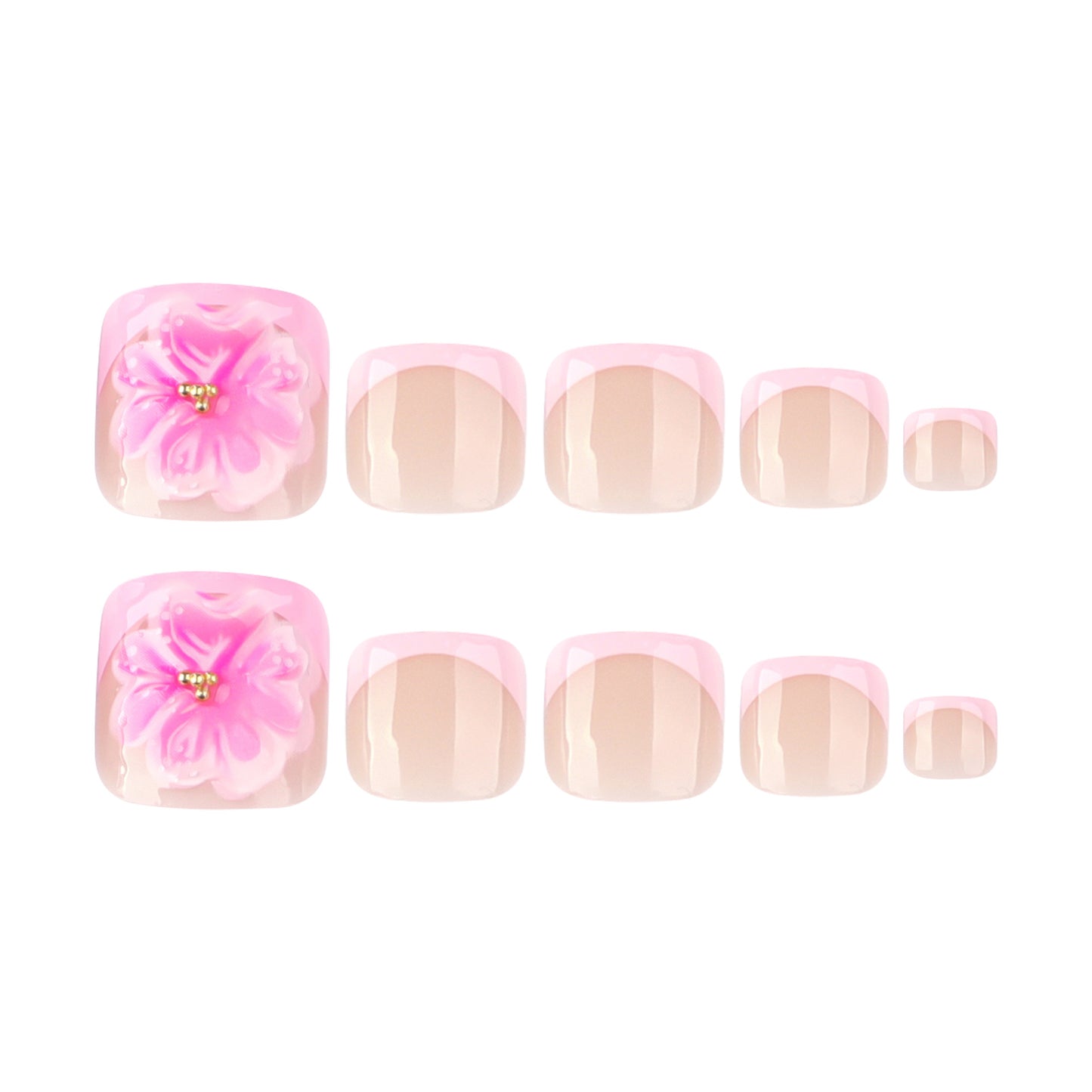hot-selling  press on nails and foot nail 3D flower summer manicure foot nail piece toenail piece finished product wholesale｜365nails