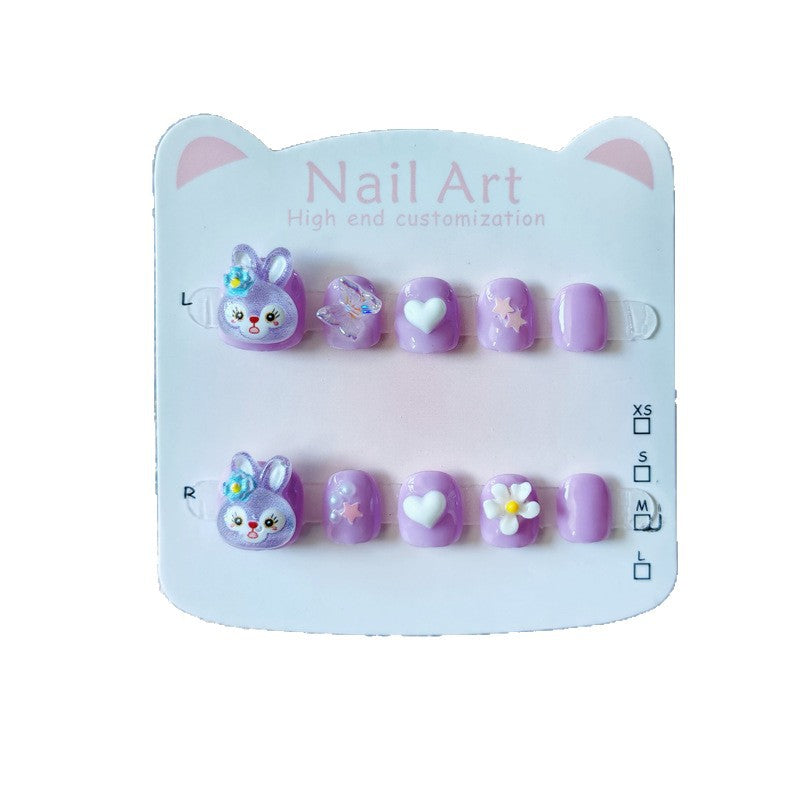 365nails: "pastel stellalou" – short round handmade kids press-on nails