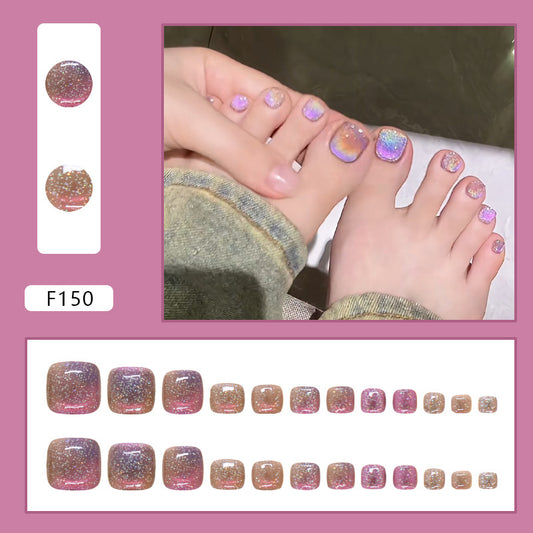 Nail art piece Nail piece cat eye press-on nails removable toenail piece  Press-on toenails nail piece Rainbow ｜365nails