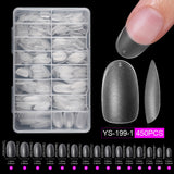 365nails Full-Matte Nail Tips | Multi-Shape Nail Extension Set with Storage Case