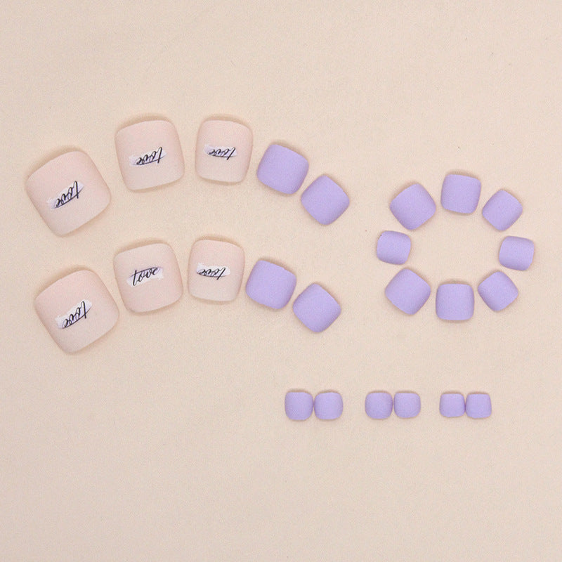 Pequena manicure taro roxo fosco e fresca, amor, doce menina, unhas postiças, manicure, atacado｜365nails