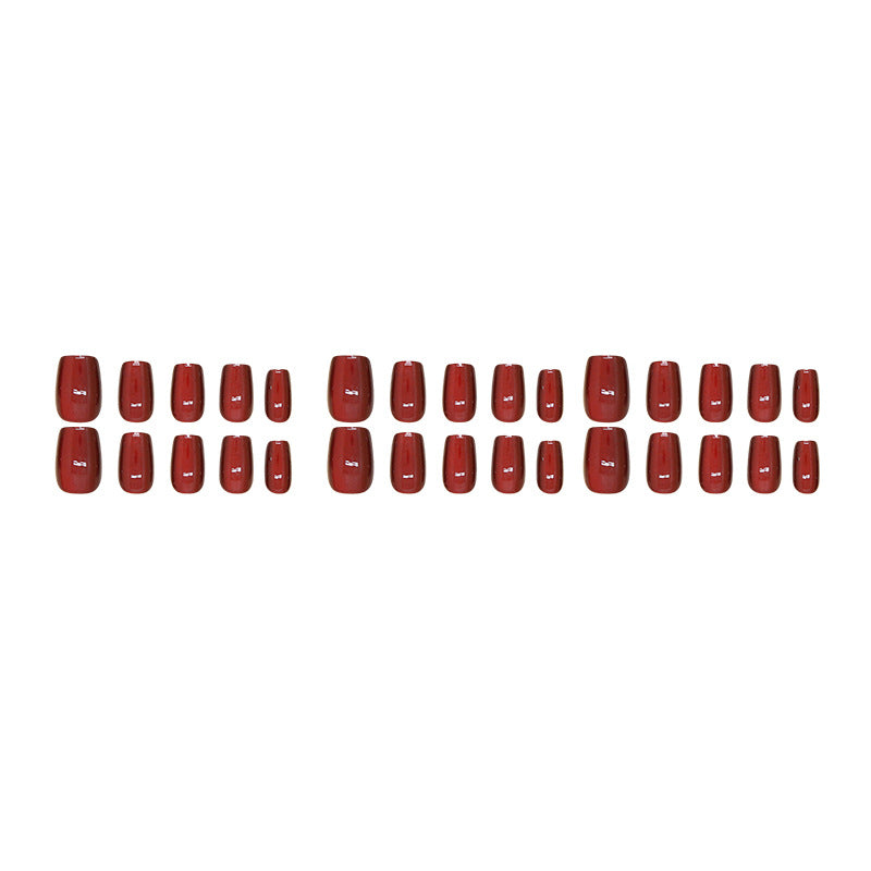Nail Tips  prefabricated nail press on nails Removable cat eye cherries red white nail pieces Short T manicure patch ｜365nails