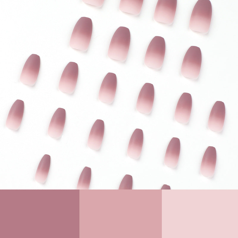 Wear armor short grape gradual change smoke purple matte nail wear nail advanced nail wear nail wholesale nail piece｜365nails