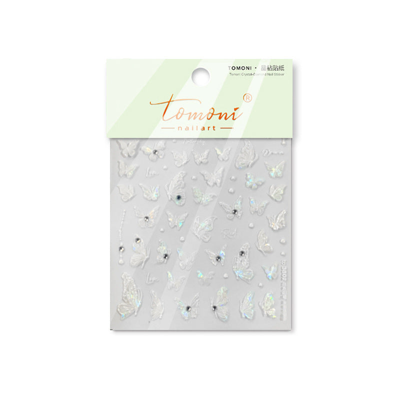 Crystal Lace Butterfly – Bridal Nail Art Stickers