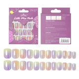 Kids press-on nails Self-adhesive smudge gradual change Symphony 24 pieces square head wholesale spot