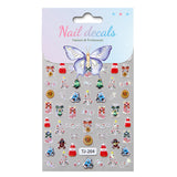 Aurora Christmas Nail Art Sticker 5D Embossed Three-dimensional Christmas Tree Snowman DIY Nail Sticker Ornament TJ