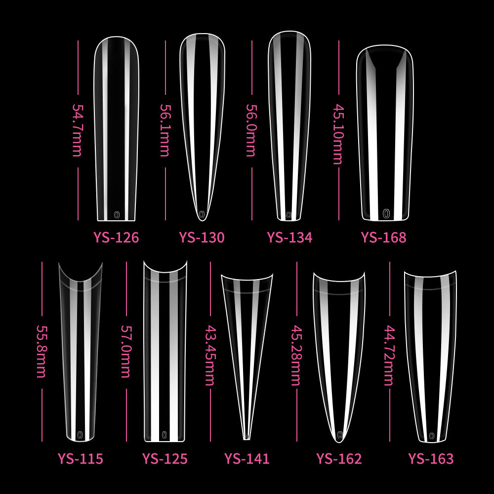 Nail Tips semi-full sticker, light sticker, extended water pipe nail 240 pieces XXXL thin dog transparent manicure patch fake nail