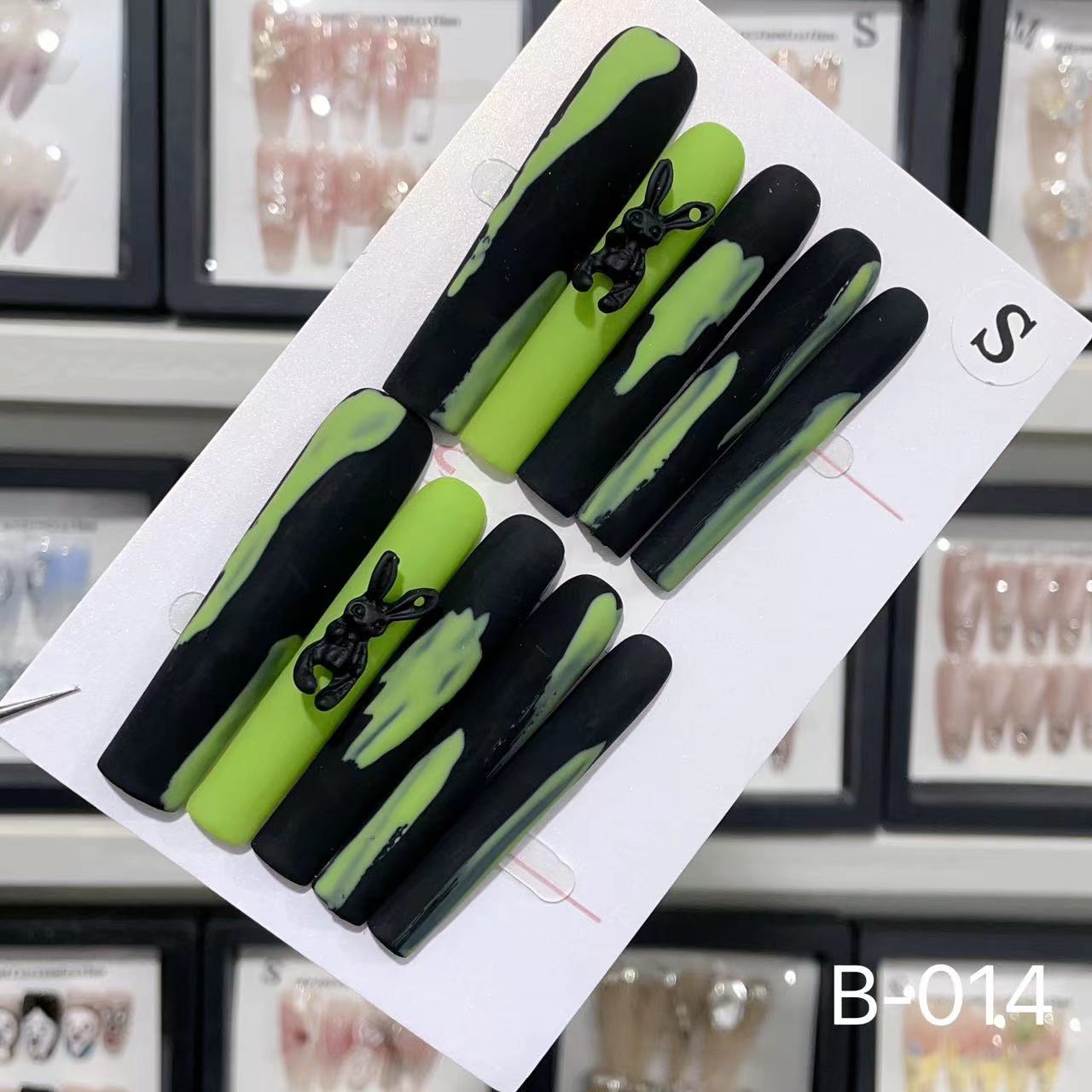 Extra Long 5.5cm Water Pipe Press-On Nails | Handmade Collection | Round Shape