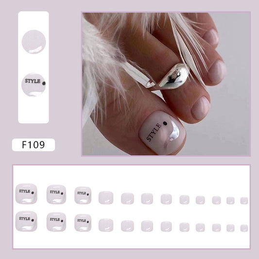Manicure Faner estilo inglês simples, unhas postiças de verão, unhas postiças de beleza essenciais, atacado｜365nails