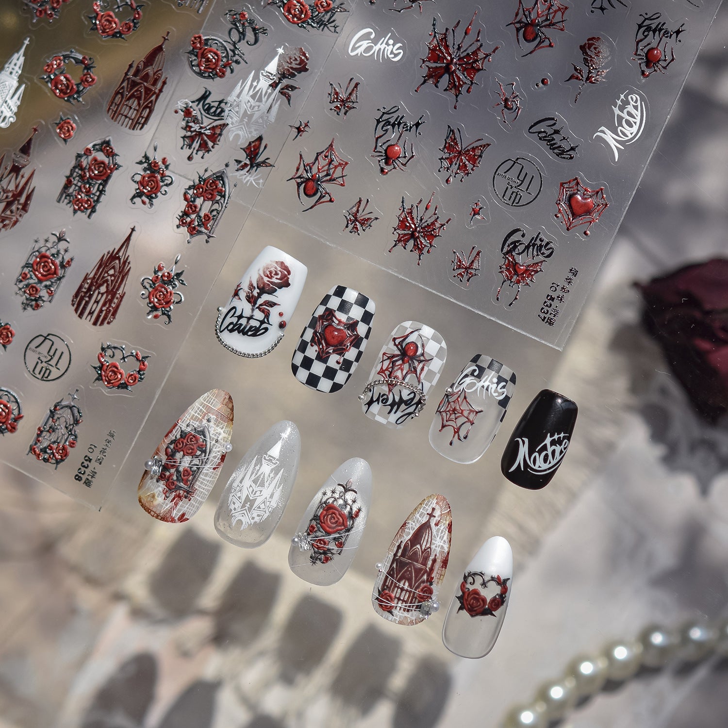 365nails: "Gothic Red Spider" – nail art stickers