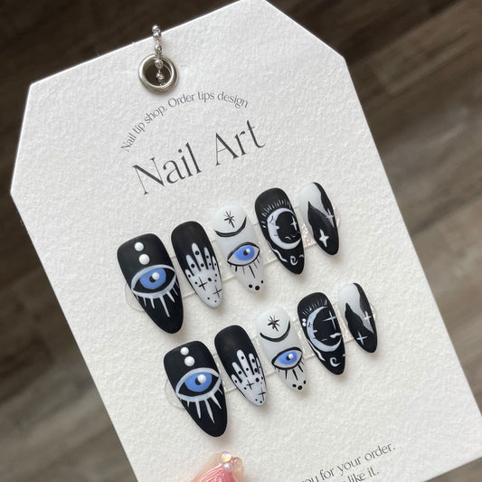 Myriad Demon Eyes | Weird Fun Learning Graffiti Scrub handmade press on nails Art Cool Spice Girls Diablo Wear Nail | 365nails