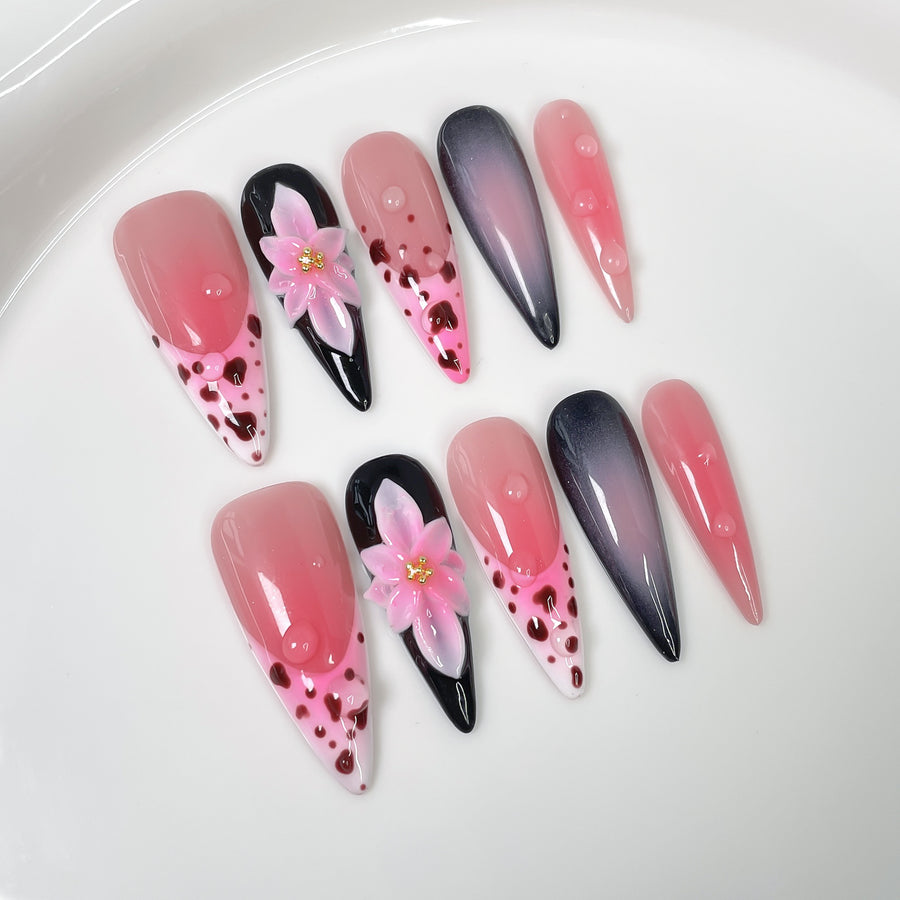 Midnight Blossom Series Press-On Nails