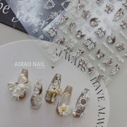 Gothic Baroque White – Ornate Nail Art Set