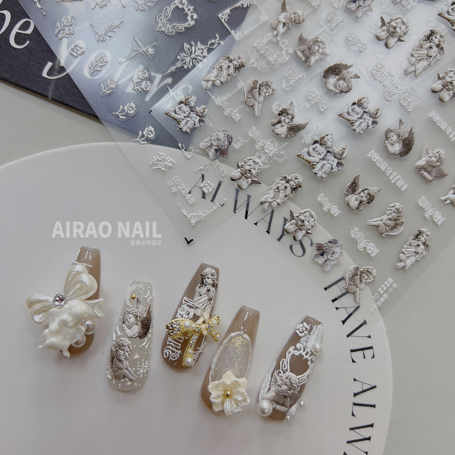 Gothic Baroque White – Ornate Nail Art Set