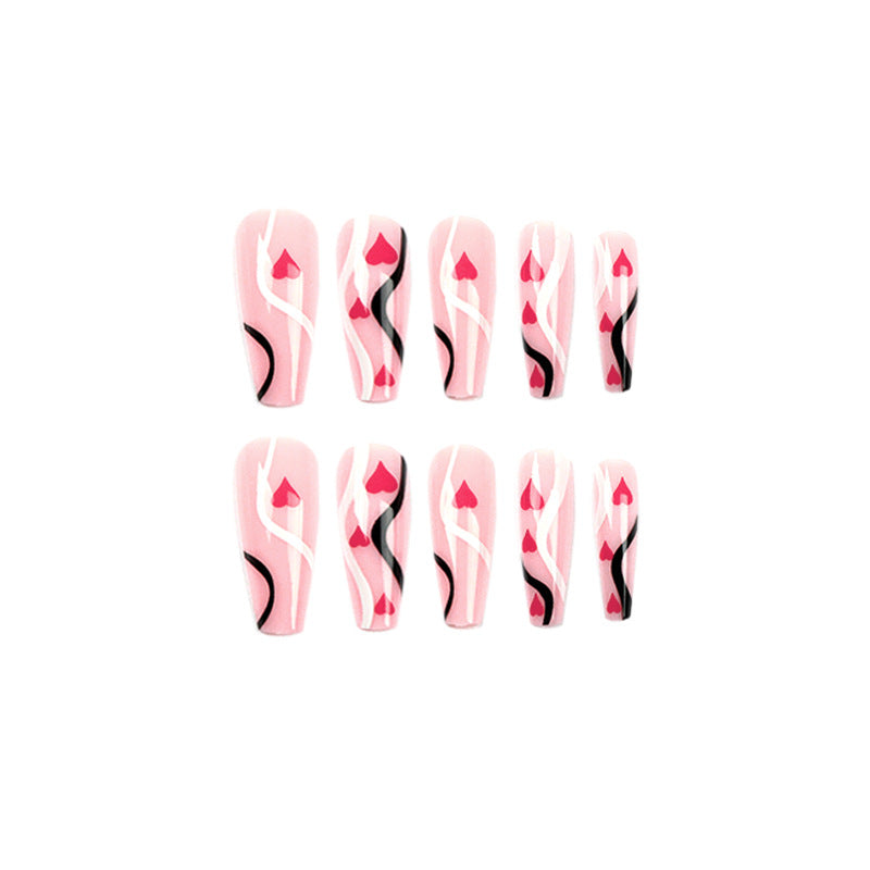 Almofadas para unhas artísticas, pó longo, balé, linhas pretas e brancas, almofadas longas para unhas, atacado｜365nails