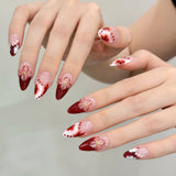 smudging hand-painted three-dimensional engraving whitening advanced manicure press-on nails | 365nails