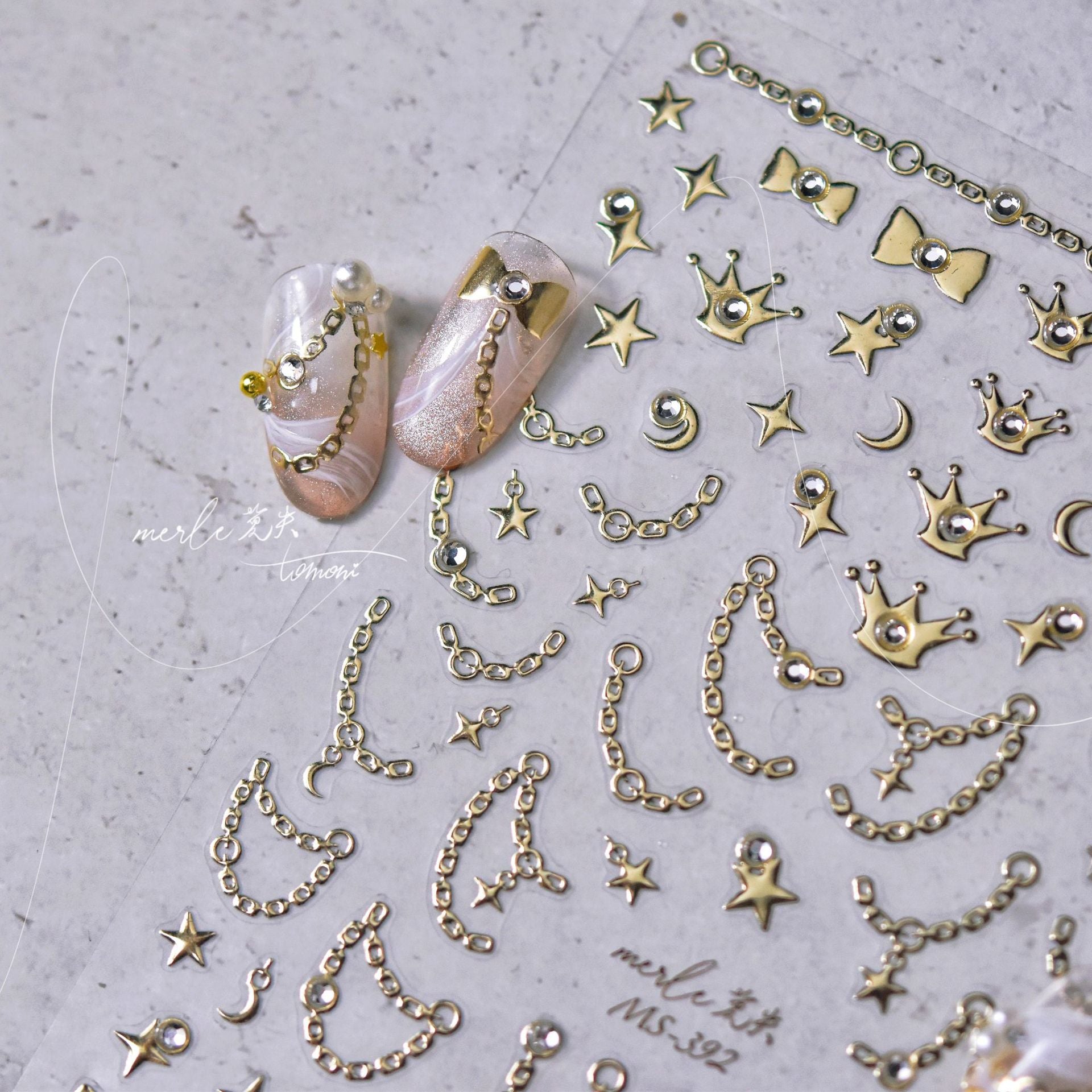 Silver Crystal Chain – Minimalist Elegant Nail Art Set
