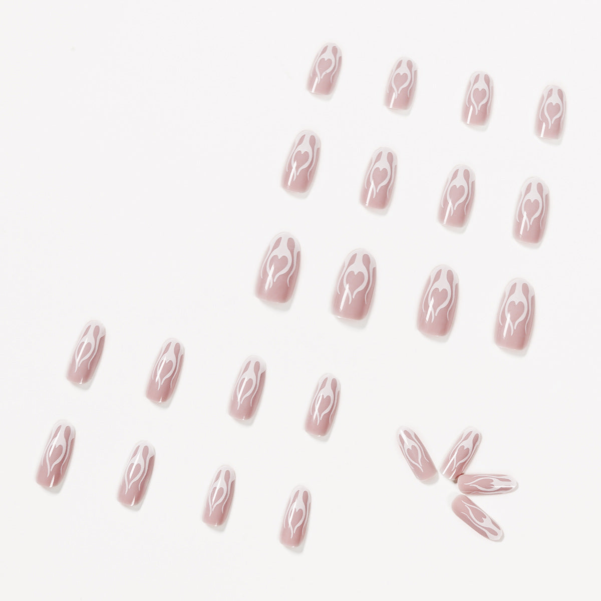 直供白色火焰柔和款成品穿戴甲／美甲貼片，可拆卸｜365nails