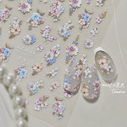 Vintage Floral Bouquet – Elegant Bridal Nail Art Stickers