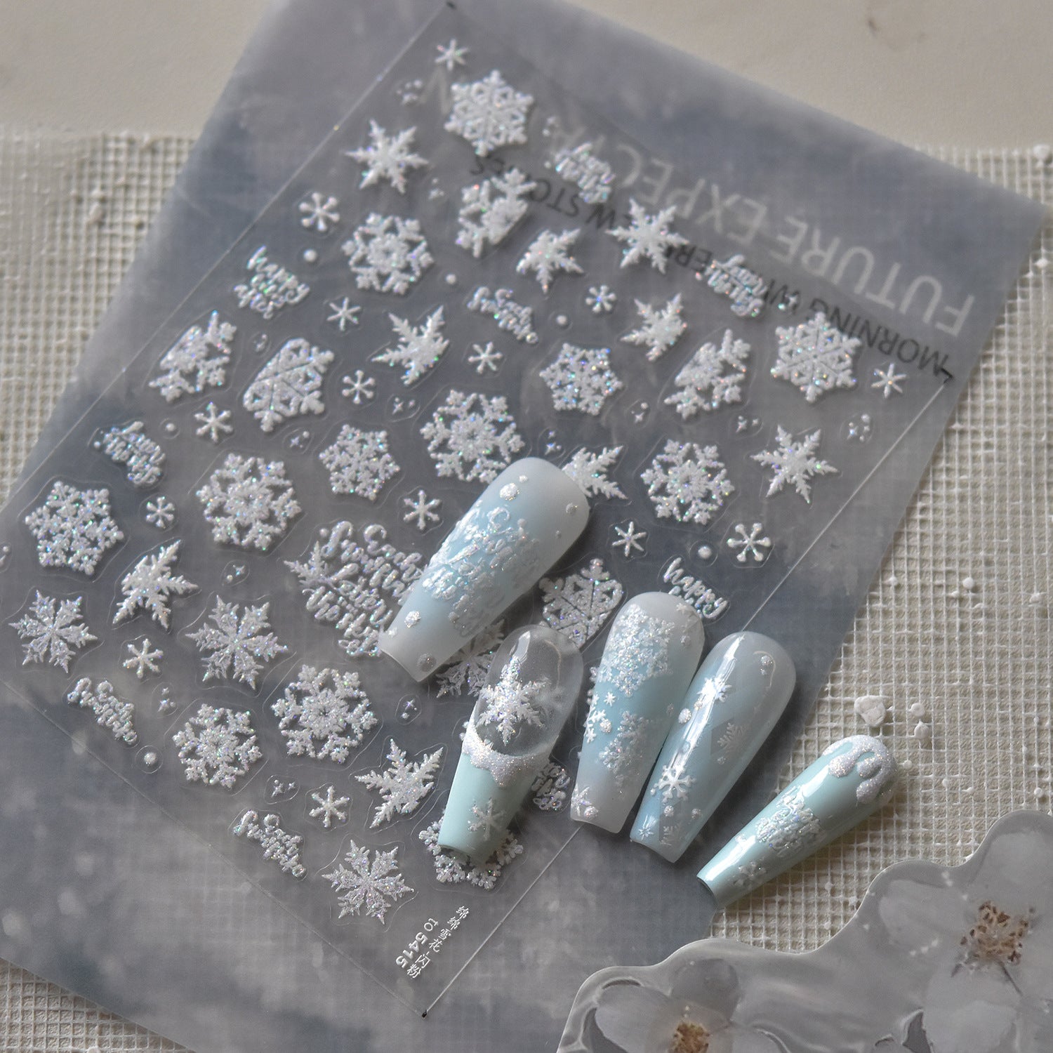Floco de Neve de Tricô – Adesivos de Unha Confortáveis de Inverno