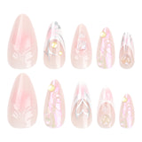 Pêssego amor francês 3D amêndoa sereia bolha arte em unhas produto acabado atacado ｜ 365 unhas