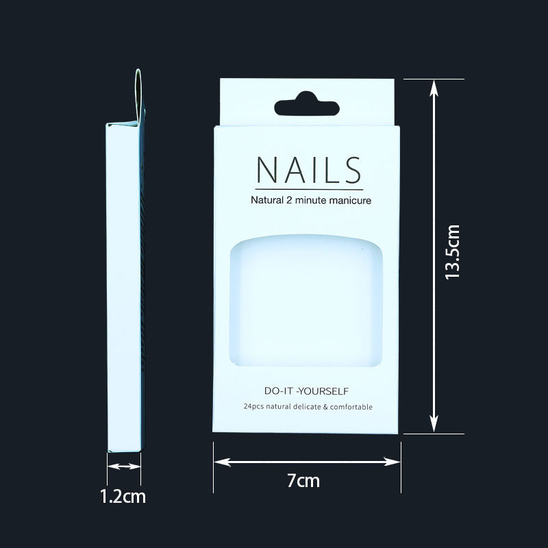 Minimal Hang Tab Window Press On Nail Box (MOQ=100)