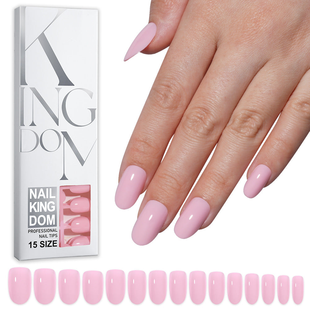 Nail Tips Press on nails Solid color glossy removable 120 pieces Boxed wearable prefabricated nail piece False nail piece Patch nail art