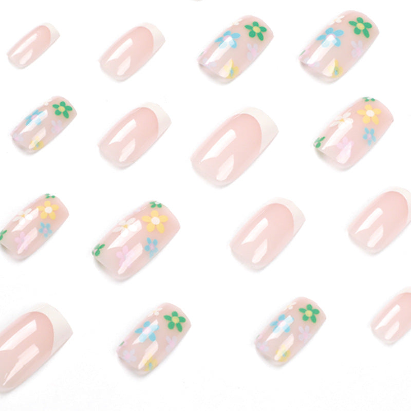 Adesivo de manicure francesa atacado, simples, multicolorido, com flores, removível, para unhas postiças, personalização de unhas｜365nails