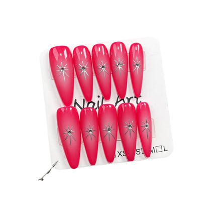 Handmade press-on nails spray gun hand-painted Xingmania Spice Girl long nail patch Wearable nail sticker Yiwu nail art｜365nails