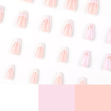 Hollow love White French gold thread nail patch Nail piece Finished product Detachable advanced｜365nails