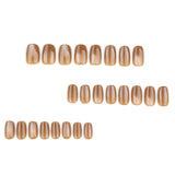 Shimmer Brown Metallic Cat Eye Press On Nails