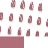 Simple solid color classic nail art, almond-shaped wearable nail art piece｜365nails