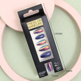 Navy Blue & Iridescent Chrome Short Almond Nail Set