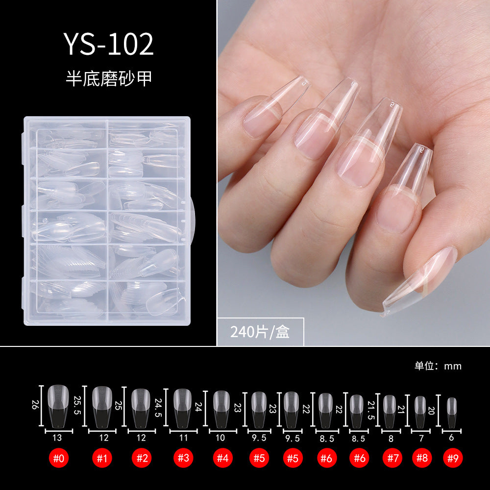 365nails Half-Matte Seamless Nail Tips | Multi-Shape Nail Extension Set (YS-101 to YS-402)