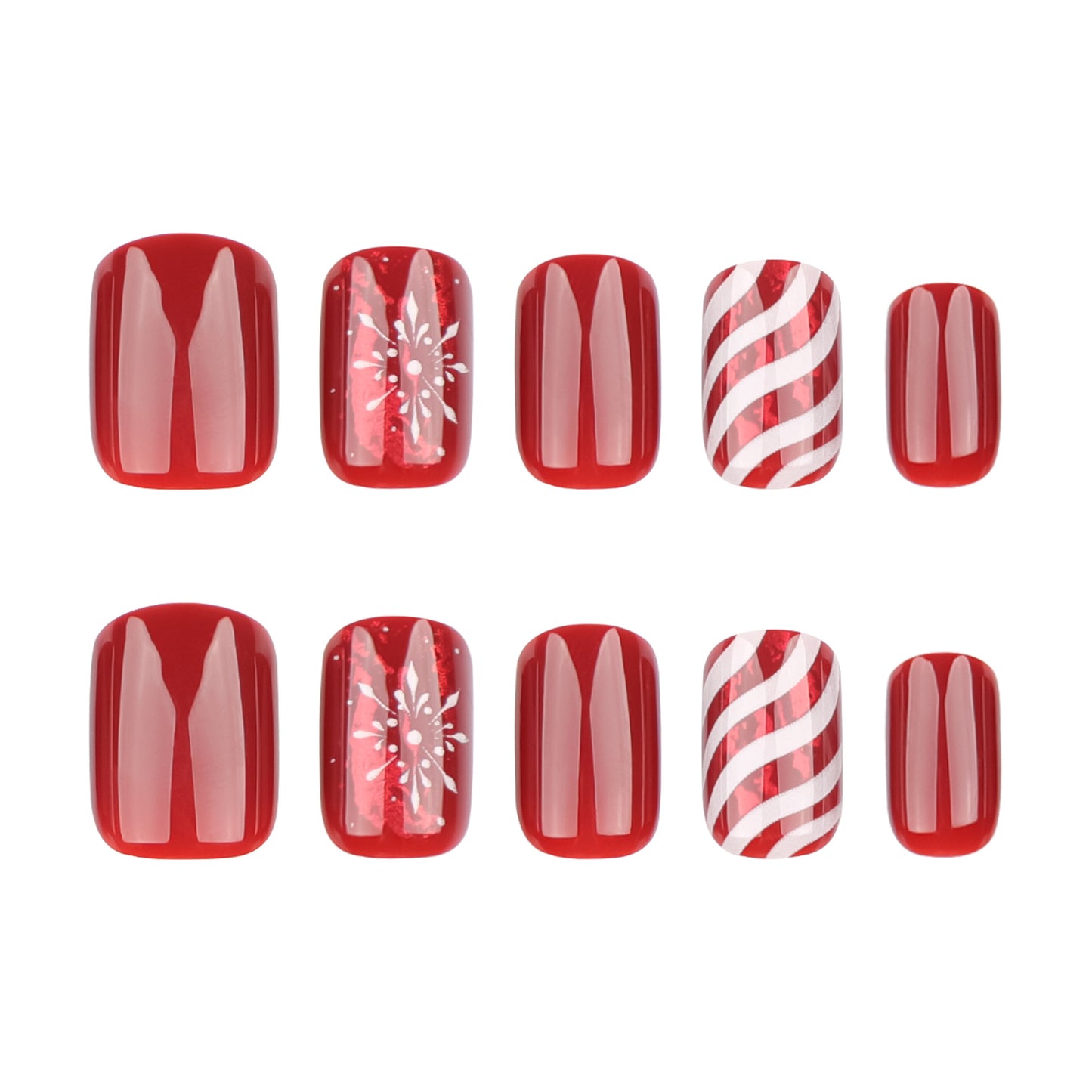 Christmas press on nails snowflake love snowman manicure short almond bow  long nail wholesale｜365nails